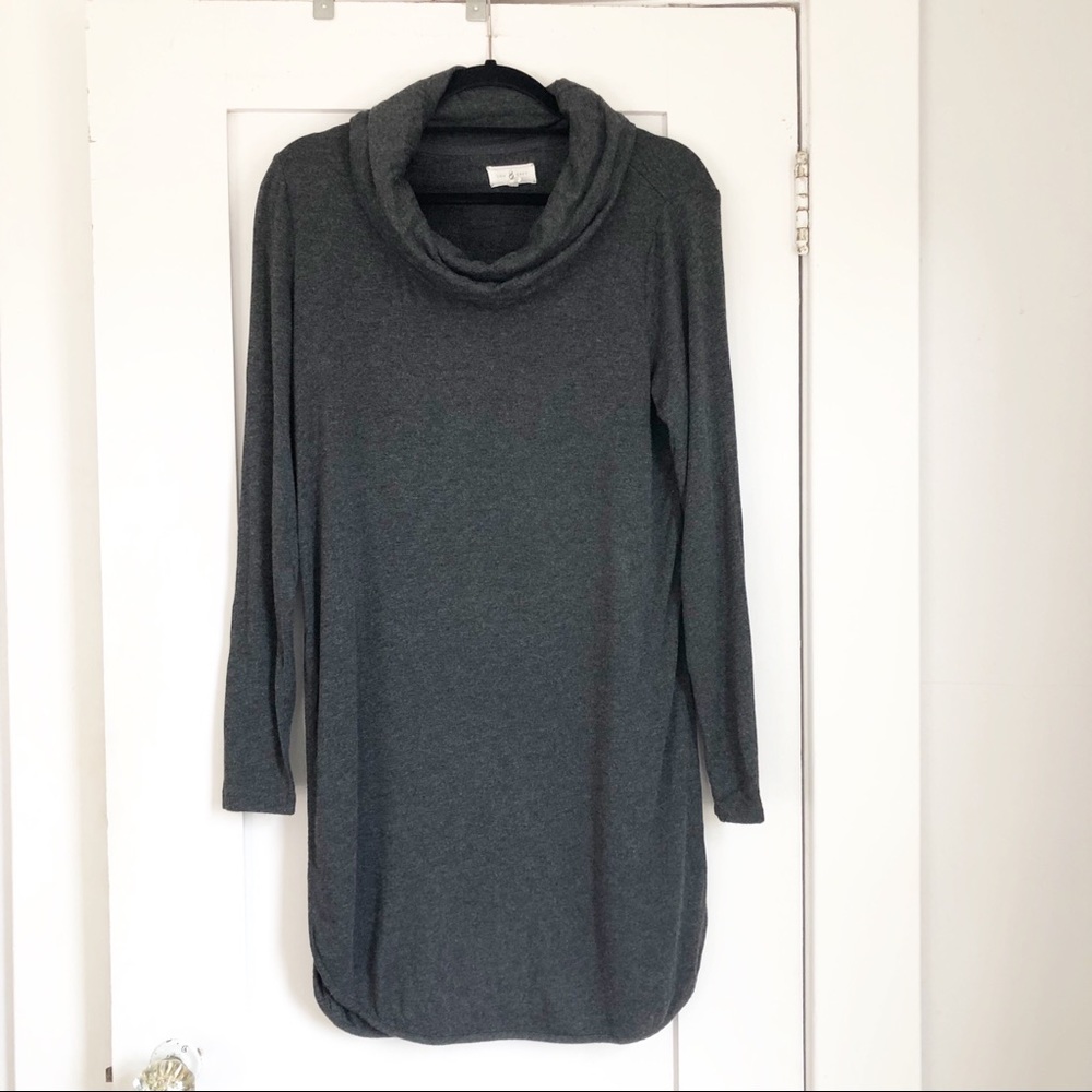 Lou & Grey Gray Cowl Long Sleeve Midi Dress